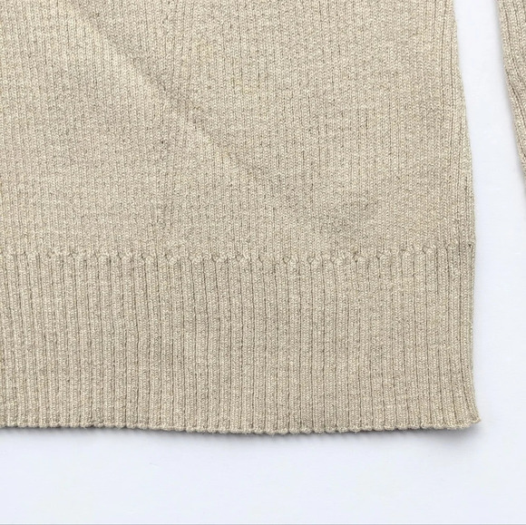 Women's Knit Metallic Gold Fitted Turtleneck Sweater - Picture 4 of 7